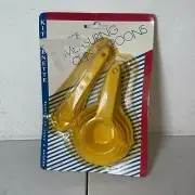 Vintage Justen Products 10 Pack Yellow Measuring Cups & Spoons Made in China NOS