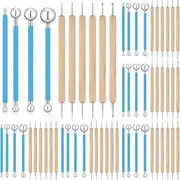 Teenyyou 6 Sets Dot Painting Tools 60 Pcs Clay Pottery Modeling Tools Metal Embossing Tools Ceramic Clay Dotting Tools for Painting Mandalas Clay Pottery Art Rock