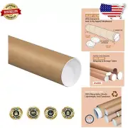 Kraft Heavy-Duty Mailing Tubes with Caps, 12 Pack, 24" x 4" - Maximum Protection