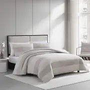 Vera Wang Chenille Waffle Stripe 3 Piece Comforter Set, King
