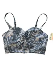 Free People Movement Bra Womens Small Blue Double Take Printed Crop Floral Combo