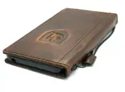 Genuine Leather case f Iphone 14 13 12 11 Pro Max Wallet Book German cross Eagle