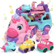 Lehoo Castle Toys for 2 Year Old Girls, Toy Cars Unicorn Carrier Truck Toy Girl