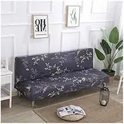 Armless Sofa Cover Futon Slipcover Microfiber Double 3 Seater Sofa Bed Cover Folding Printed Futon Furniture Protector Without Armrests (Color : #16, Size : 160-185cm/63-72.8inch)