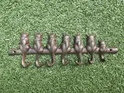 Cast Iron 7 Cats Hooks Rusty Hanger Home Decor Garden Key Coat Hat Towel Gift