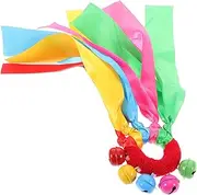 YARNOW Rainbow Hand Kite with Colorful Ribbon Streamers Portable Elastic Wristband for Dance and Play Sensory for Birthday Parties Bells