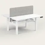 Recess Dual Sit-Stand Desk | Office Desk | Office Workstation | Standing Desk, Screen / White / White