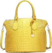 [ZOSIVEB] Satchel Bag Women’s Vegan Leather Crocodile-Embossed Pattern With Top Handle Large Shoulder Bags Handbags