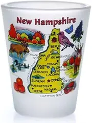 New Hampshire Map Frosted Shot Glass