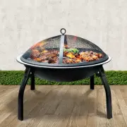 Portable Outdoor Fire Pit BBQ Charcoal Smoker Camping Patio Fireplace 22 I -5656