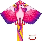 YongnKids Unicorn Kite for Kids Age 4-8 8-12, Large Kites for Adults Easy to Fly with 328ft Kite String,Perfect Beginner Kites for Kids Ages 3-5 Beach Trip Park Family Activities Outdoor Games
