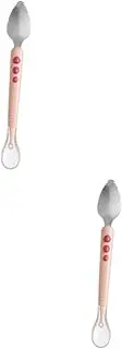 Anneome 2pcs Baby Food Feeding Utensil Toddler Cutlery Silicone Puree Spoon Double Heads Training Spoon for Baby Led Weaning