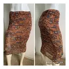 *NWT* House Of Harlow 1960 medium brown ruched pull-on BOHO midi pencil skirt