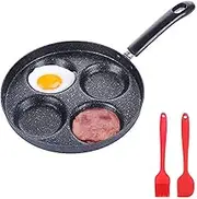 SEHORTREE Egg Frying Pan, 4-Cup Non-Stick, Heart Mold, 9.4" Round Shape, Gas & Induction Compatible