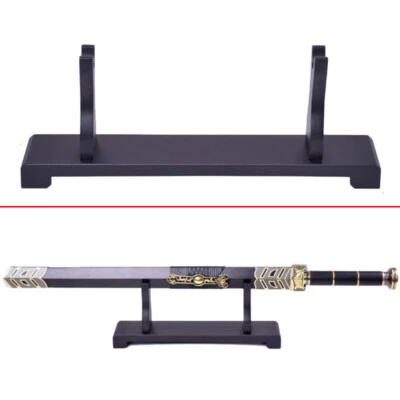 Black Wood Japanese Samurai Sword Holder Stand Katana Tanto Rack 40.8cm 1 Tier