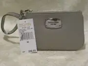 Michael Kors. Jet Set Leather Wristlet. "Pearl Grey" New.