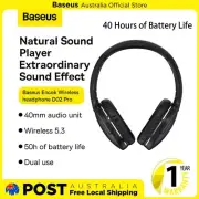 Baseus D02 Pro HIFI Stereo Over-Ear Headsets Wireless Bluetooth 5.3
