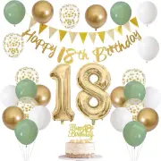 18th Birthday Decorations for Boys Girls, Happy 18th Birthday Banner with Bir...