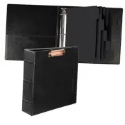 Vintage Hardcover 3 Ring Leather Binder, 1.5" Ring, 2" Spine, Professional