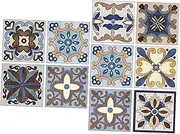 ABOOFAN Set of 10 Adhesive Tile Stickers Nordic Design Self-Adhesive Wall Decals Kitchen Bathroom Decor Removable PVC Home Improvement