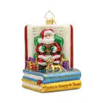 Christopher Radko Santa Book Nook Snow Gifts Glass Ornament