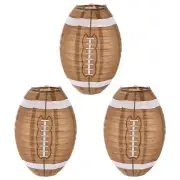 3Pcs 12in Football Paper Lantern, Brown