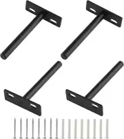 4Pcs 4" Inch Floating Hidden Wall Shelf Bracket Heavy Duty Blind Shelf Supports