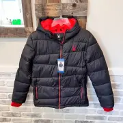 Spyder Youth Size Large 14/16 Puffer Winter Jacket Black Red Insulated NWT