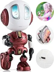 Aubllo Kids Toys Boys Girls Robots Toys Christmas Stocking Stuffers 2019 New Mini Talking Robots Gifts for Adults with 10 Hours Working Time USB Charging LED Eyes Interactive Electronic Toy（Red）