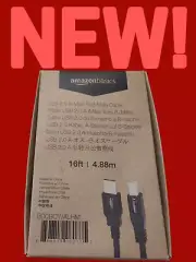 AmazonBasics B00BCWALHM 16ft USB 2.0 Printer Type Cable A-Male to B-Male - NEW