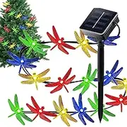 String Solar Lights for Outdoors | Solar Charging String Lights for Outdoors,Dragonfly 8-Mode Automatic Lamp with 30 LED Beads for RV Awning Cafe Garden Tree Fence Gazebo