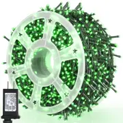 500 LED Green Christmas Lights, 164FT 8 Lighting Mode with Memory Plug in Gre...