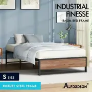 ALFORDSON Metal Bed Frame Sing Size Mattress Base Platform Foundation Wood