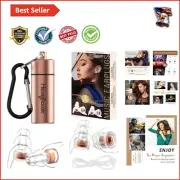 Discreet High Fidelity Concert Ear Plugs with Detachable Cord - 2 Sets Included
