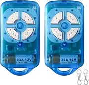Garage Gate Door Remote for ATA PTX4 SecuraCode Garage Remote 433.92MHz Rolling Code 4 Button Blue Remote Control Comes with Keychain 2PCS