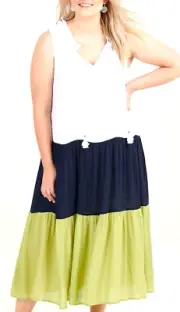 TS TAKING SHAPE VIRTU plus size S / 16 Terra Splice Maxi Dress boho NWT rrp$140!
