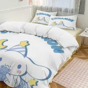v781 Cinnamoroll 3-Piece Twin Bed Set - Includes 1 Single Comforter And 2 Pillowcases Bedding - Fade Resistant Microfiber - Cinnamoroll io781
