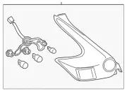 Genuine Nissan Tail Lamp Assembly 26550-1KM0A (for: Nissan)