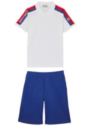 Moncler Kids Cotton Polo Shirt and Shorts set (8-10 Years) - White Other 10 years