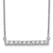14k White Gold 1/2 Ct. Lab Grown Diamond VS/SI+ G+ 18 inch Bar Necklace