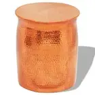 vidaXL Hammered Aluminium Stool/Side Table Brass/Copper Colour BBT