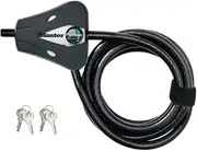 Master Lock 8418JAD 8418JAD Wire Lock, Bicycle Lock, Keyed, Adjustable, Vinyl Coated Specifications, Cable Thickness: 0.3 inches (8 mm), Cable Length: 6.9 ft (1.8 m), Anti-Theft, Black
