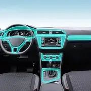 Car Interior Film Dashboard Piano Board Shift Center Console Anti-Scratch Transparent TPU Protection Film,for Volkswagen Tiguan 2019-2021 (Style for RHD)