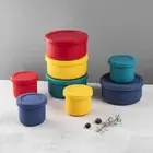 Food Grade Silicone Lunch Box Round School Lunch Container Microwave Oven