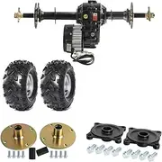 760MM Rear Axle +72V 1500W Brushless Differential Motor+Pair 23T Rear Axle Rim Hub + 18x9.50-8 Tire for Quad BIK Go Kart ATV