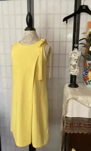 DKNY Nordstrom NWT Wom 2 Lemonade Yellow Dress Shoulder Bow Embellishment
