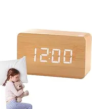 Wooden Digital Alarm Clock for Bedroom | Desk Clock - Large Display, This Wooden Desk Clock is the perfect addition to any room, Wooden Electric Clock with Sound Control, 3 Large Settings for Bedroom