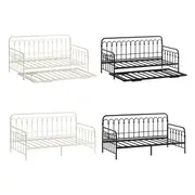 Oikiture Metal Daybed Frame Single Size Base Sofa Bed Steel Slat Support