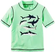 [Carter's] Boys' Shark Rashguard, Bright Green, 6-9 Months