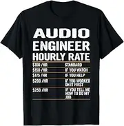 X.Style Audio Engineer Hourly Rate Outfit for Audio Engineer ds150 T-Shirt (XL) Black